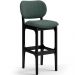 Kit 2 Banquetas Alta Bar Cozinha Sala Jantar Fixa Betta L02 Preto Linho Verde Musgo - Lyam Decor