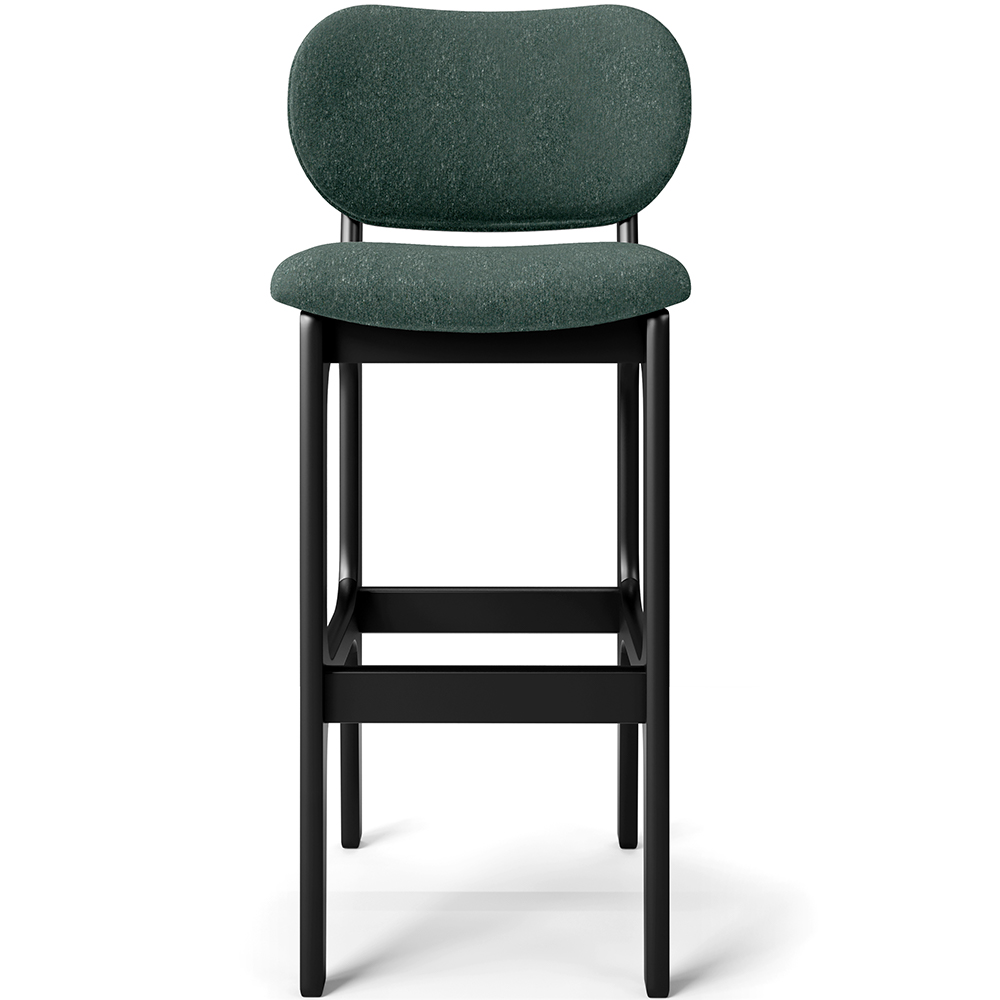 Kit 2 Banquetas Alta Bar Cozinha Sala Jantar Fixa Betta L02 Preto Linho Verde Musgo - Lyam Decor