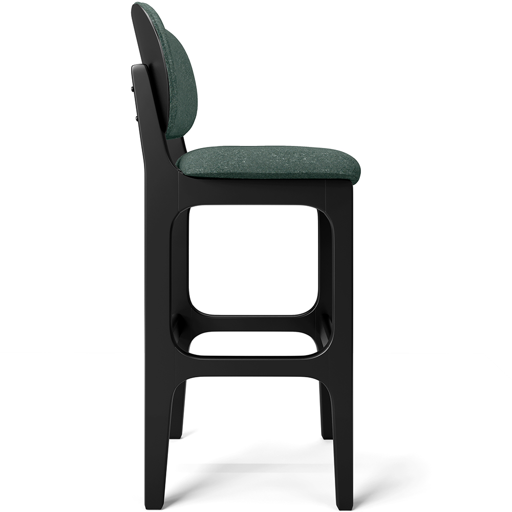 Kit 2 Banquetas Alta Bar Cozinha Sala Jantar Fixa Betta L02 Preto Linho Verde Musgo - Lyam Decor