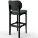 Kit 2 Banquetas Alta Bar Cozinha Sala Jantar Fixa Betta L02 Preto Linho Verde Musgo - Lyam Decor