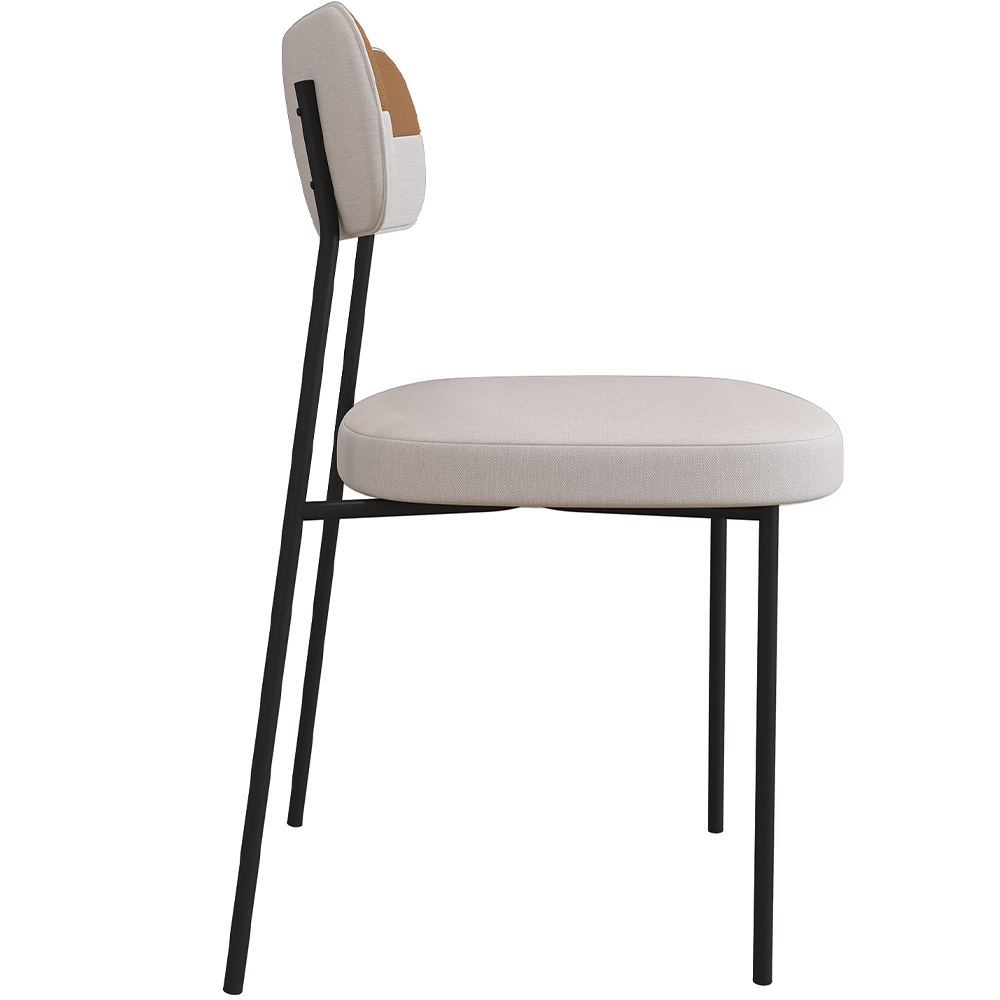 Kit 2 Cadeira Decorativa Estofada Sala Jantar Melina L02 Linho Cru Couríssimo Caramelo - Lyam Decor