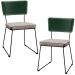 Kit 2 Cadeiras Decorativas Estofada Sala Jantar Allana L02 Facto Verde Musgo Linho Bege - Lyam Decor