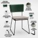 Kit 2 Cadeiras Decorativas Estofada Sala Jantar Allana L02 Facto Verde Musgo Linho Bege - Lyam Decor