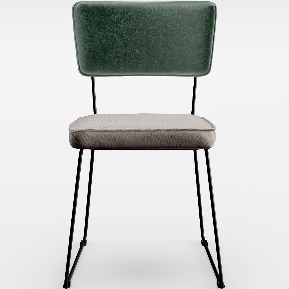 Kit 2 Cadeiras Decorativas Estofada Sala Jantar Allana L02 Facto Verde Musgo Linho Bege - Lyam Decor