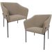 Kit 2 Cadeiras Para Sala de Jantar Estar Living Olívia L02 Bouclê Bege - Lyam Decor