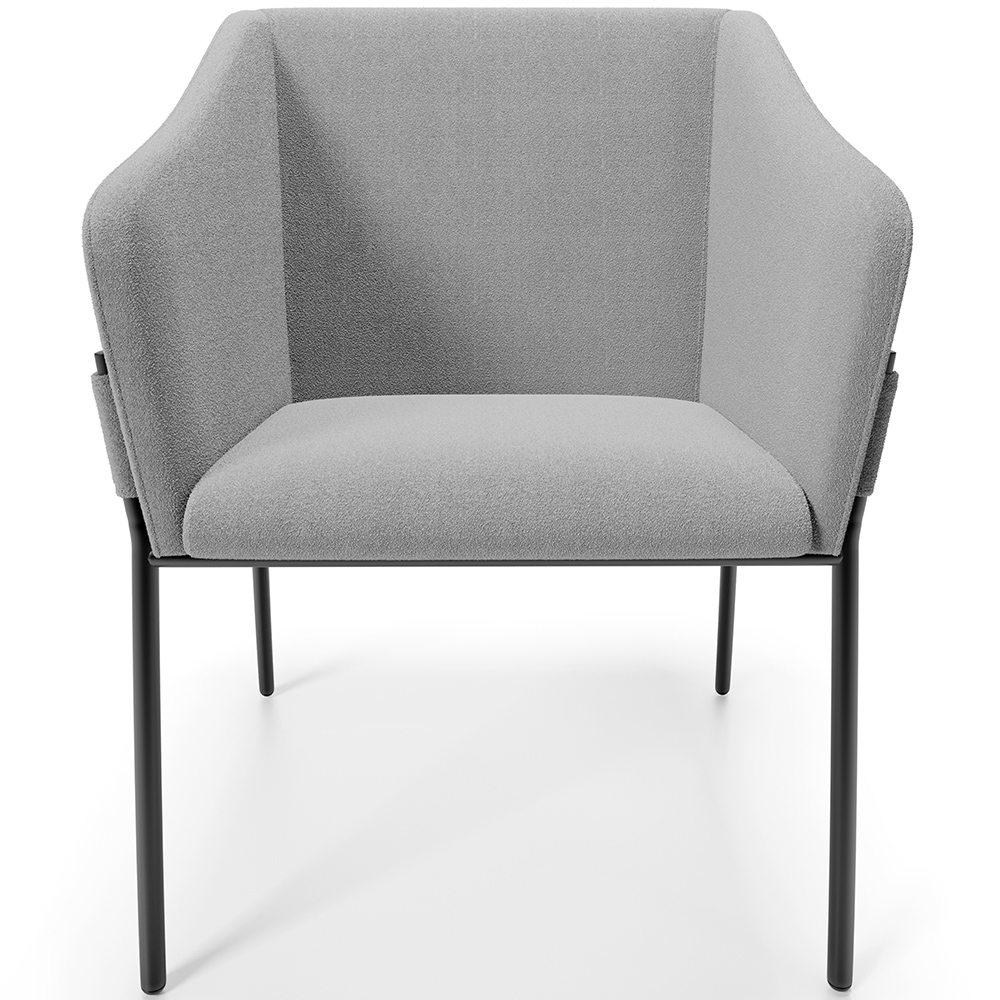 Kit 2 Cadeiras Para Sala de Jantar Estar Living Olívia L02 Bouclê Cinza - Lyam Decor