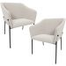 Kit 2 Cadeiras Para Sala de Jantar Estar Living Olívia L02 Bouclê Cru - Lyam Decor