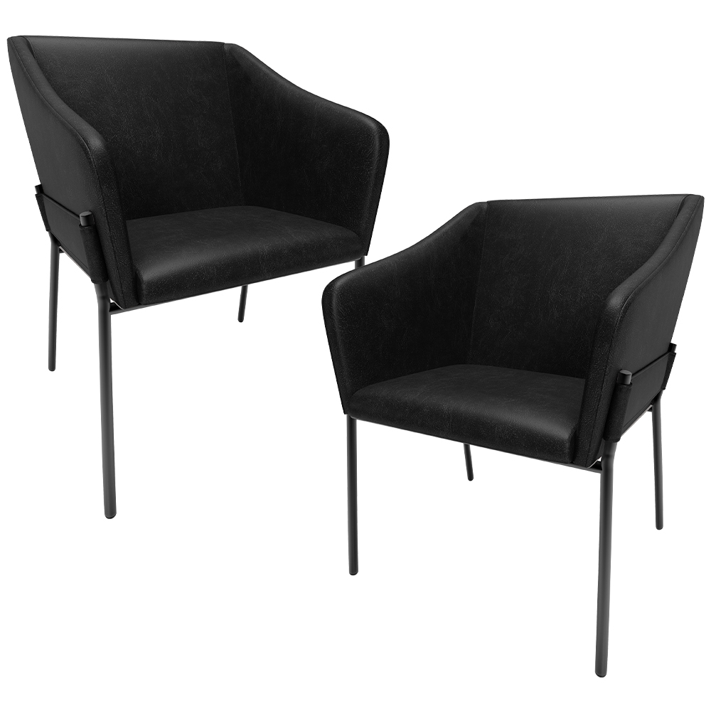 Kit 2 Cadeiras Para Sala de Jantar Estar Living Olívia L02 Couríssimo Preto - Lyam Decor