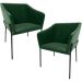 Kit 2 Cadeiras Para Sala de Jantar Estar Living Olívia L02 Couríssimo Verde - Lyam Decor