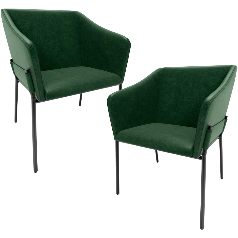 Kit 2 Cadeiras Para Sala de Jantar Estar Living Olívia L02 Couríssimo Verde - Lyam Decor