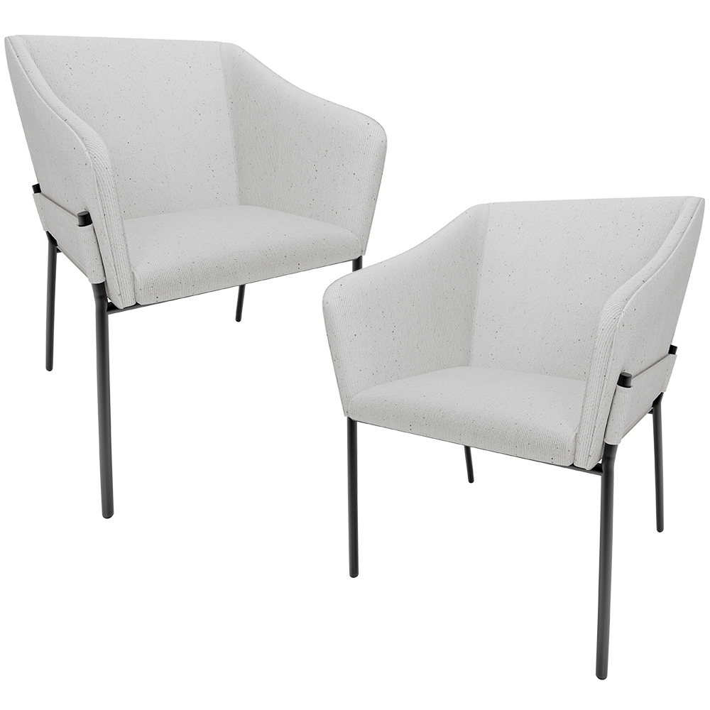 Kit 2 Cadeiras Para Sala de Jantar Estar Living Olívia L02 Linho Cinza - Lyam Decor