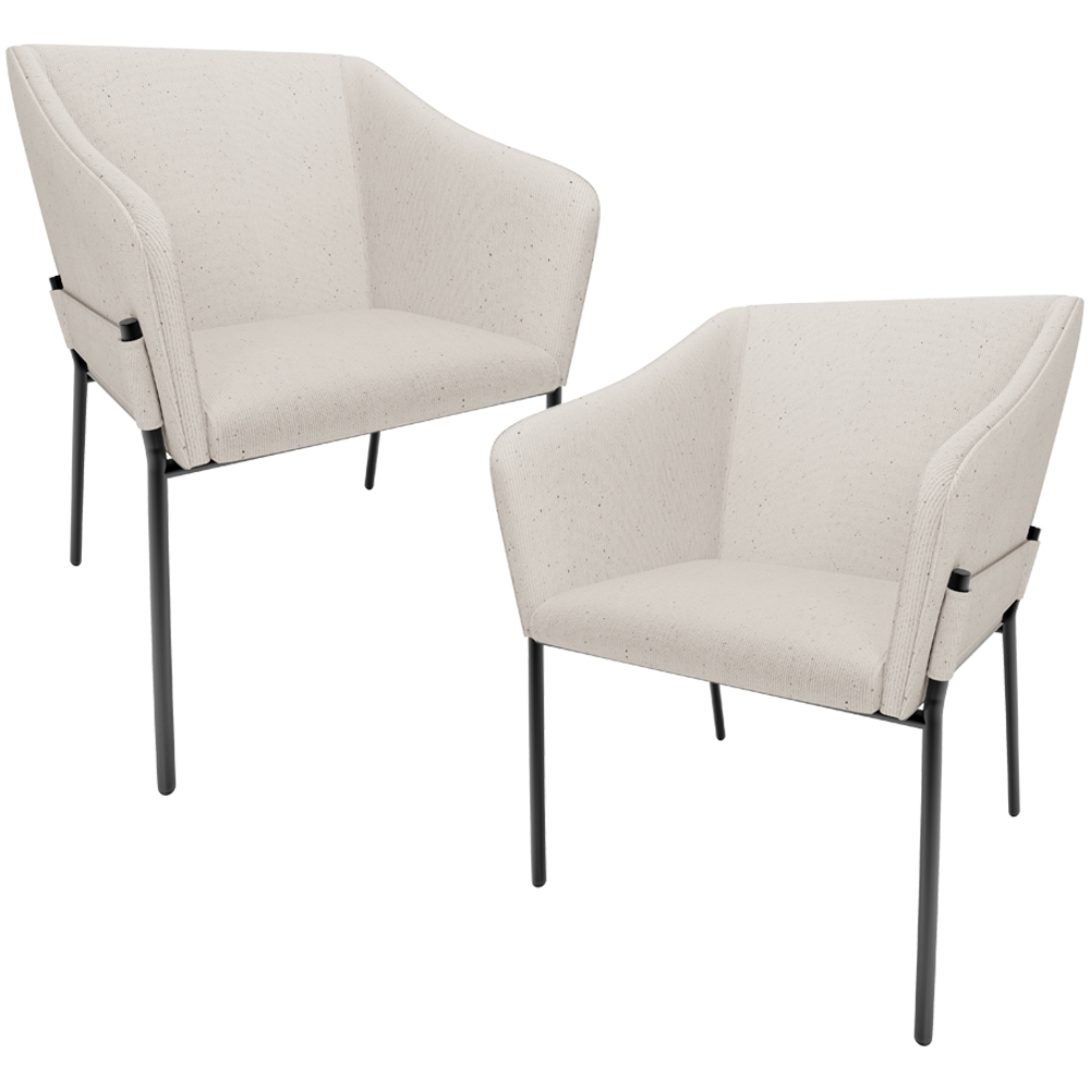 Kit 2 Cadeiras Para Sala de Jantar Estar Living Olívia L02 Linho Cru - Lyam Decor