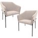 Kit 2 Cadeiras Para Sala de Jantar Estar Living Olívia L02 Suede Bege - Lyam Decor