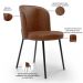 Kit 2 Cadeiras Sala de Jantar Estofada Gavi L02 Couríssimo Marrom - Lyam Decor