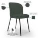 Kit 2 Cadeiras Sala de Jantar Estofada Gavi L02 Linho Verde Musgo - Lyam Decor