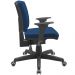 Kit 2 Cadeiras de Escritório Executiva Office Giratória Preto Baixa Flexi P03 Poliéster Azul - Lyam