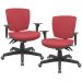 Kit 2 Cadeiras de Escritório Executiva Office Giratória Preto Baixa Flexi P03 Vinil Vermelho - Lyam