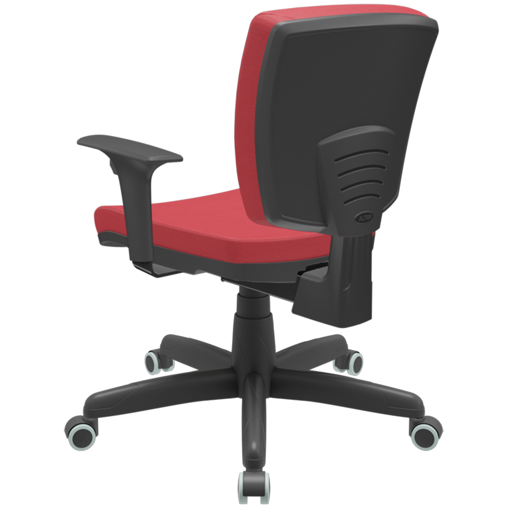 Kit 2 Cadeiras de Escritório Executiva Office Giratória Preto Baixa Flexi P03 Vinil Vermelho - Lyam