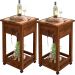 Kit 2 Carrinho Churrasco 2 Gavetas 90x50 Tábua De Cortes New W02 Madeira Maciça Imbuia - Lyam Decor