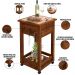 Kit 2 Carrinho Churrasco 2 Gavetas 90x50 Tábua De Cortes New W02 Madeira Maciça Imbuia - Lyam Decor
