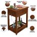 Kit 2 Carrinho Churrasco 2 Gavetas Mesa Tábua De Corte New W02 Madeira Maciça Imbuia - Lyam Decor