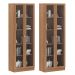 Kit 2 Estantes Escritório 2 Portas De Vidro 4 Prateleiras Cannes 171x59cm T01 Amêndoa - Lyam Decor