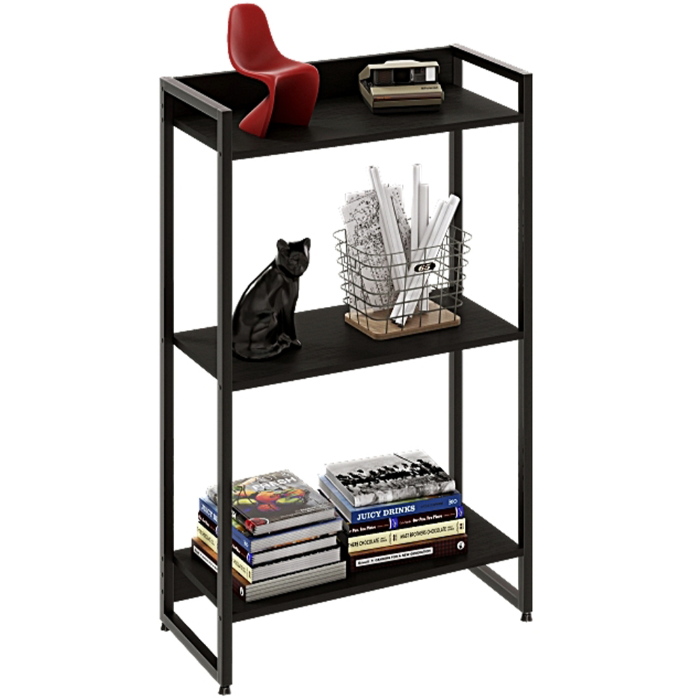 Kit 2 Estantes Multiuso Escritório Industrial 3 Prateleiras Areta 104x60cm C01 Onix - Lyam Decor