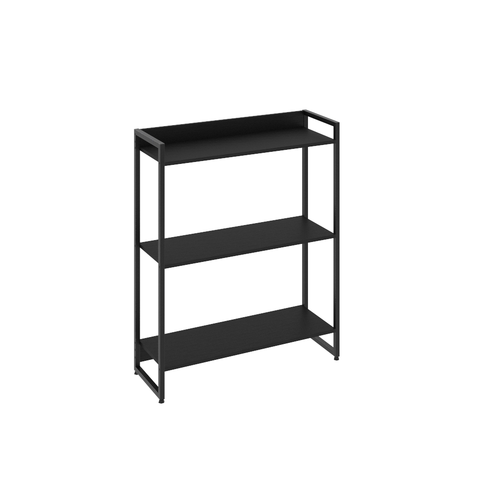 Kit 2 Estantes Multiuso Escritório Industrial 3 Prateleiras Areta 104x80cm C01 Onix - Lyam Decor