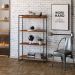 Kit 2 Estantes Multiuso Escritório Industrial 4 Prateleiras Areta 145x80cm C01 Nogal - Lyam Decor