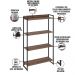 Kit 2 Estantes Multiuso Escritório Industrial 4 Prateleiras Areta 145x80cm C01 Nogal - Lyam Decor