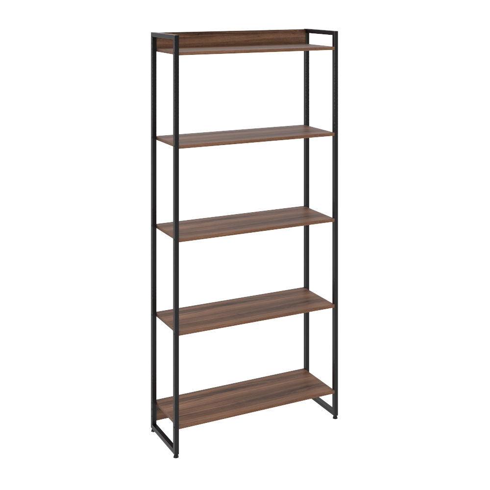 Kit 2 Estantes Multiuso Escritório Industrial 5 Prateleiras Areta 186x80cm C01 Nogal - Lyam Decor