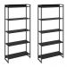 Kit 2 Estantes Multiuso Escritório Industrial 5 Prateleiras Areta 186x80cm C01 Onix - Lyam Decor