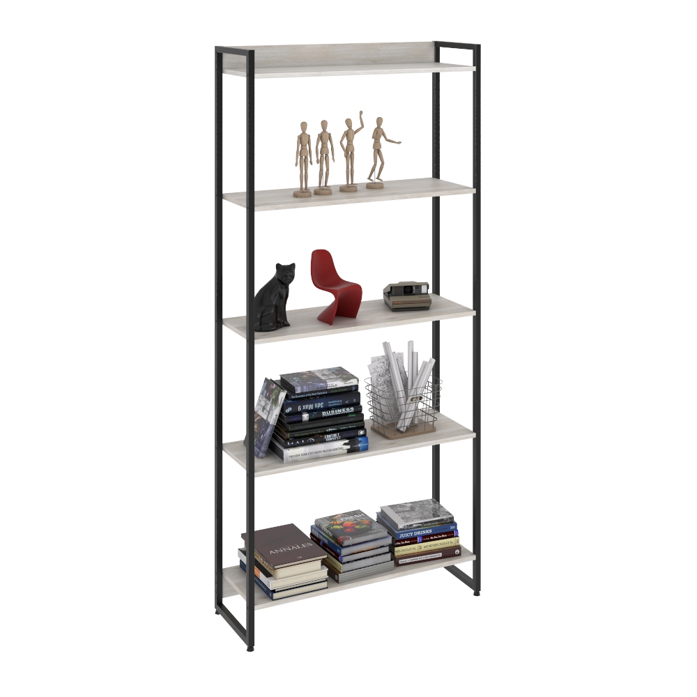 Kit 2 Estantes Multiuso Escritório Industrial 5 Prateleiras Areta 186x80cm C01 Snow - Lyam Decor