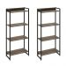 Kit 2 Estantes Multiuso Industrial 4 Prateleiras Areta 145x60cm C01 Carvalho Dark - Lyam Decor