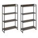 Kit 2 Estantes Multiuso Industrial 4 Prateleiras Areta 145x80cm C01 Carvalho Dark - Lyam Decor