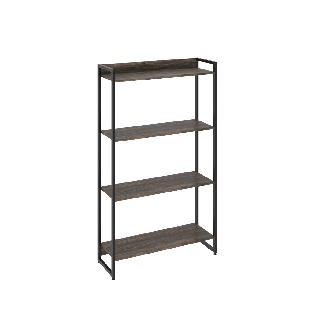 Kit 2 Estantes Multiuso Industrial 4 Prateleiras Areta 145x80cm C01 Carvalho Dark - Lyam Decor