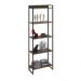 Kit 2 Estantes Multiuso Industrial 5 Prateleiras Areta 186x60cm C01 Carvalho Dark - Lyam Decor