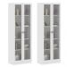 Kit 2 Estantes Para Escritório 2 Portas De Vidro 4 Prateleiras Cannes 171x59 T01 Branco - Lyam Decor