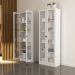 Kit 2 Estantes Para Escritório 2 Portas De Vidro 4 Prateleiras Cannes 171x59 T01 Branco - Lyam Decor