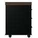 Kit 2 Gaveteiros Escritório Office Rodízios 3 Gavetas Atria Executiva A02 Charuto Preto - Lyam Decor