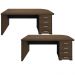 Kit 2 Mesas Escritório Home Office 4 Gavetas LD Atria Executiva 180cm A02 Charuto Preto - Lyam Decor