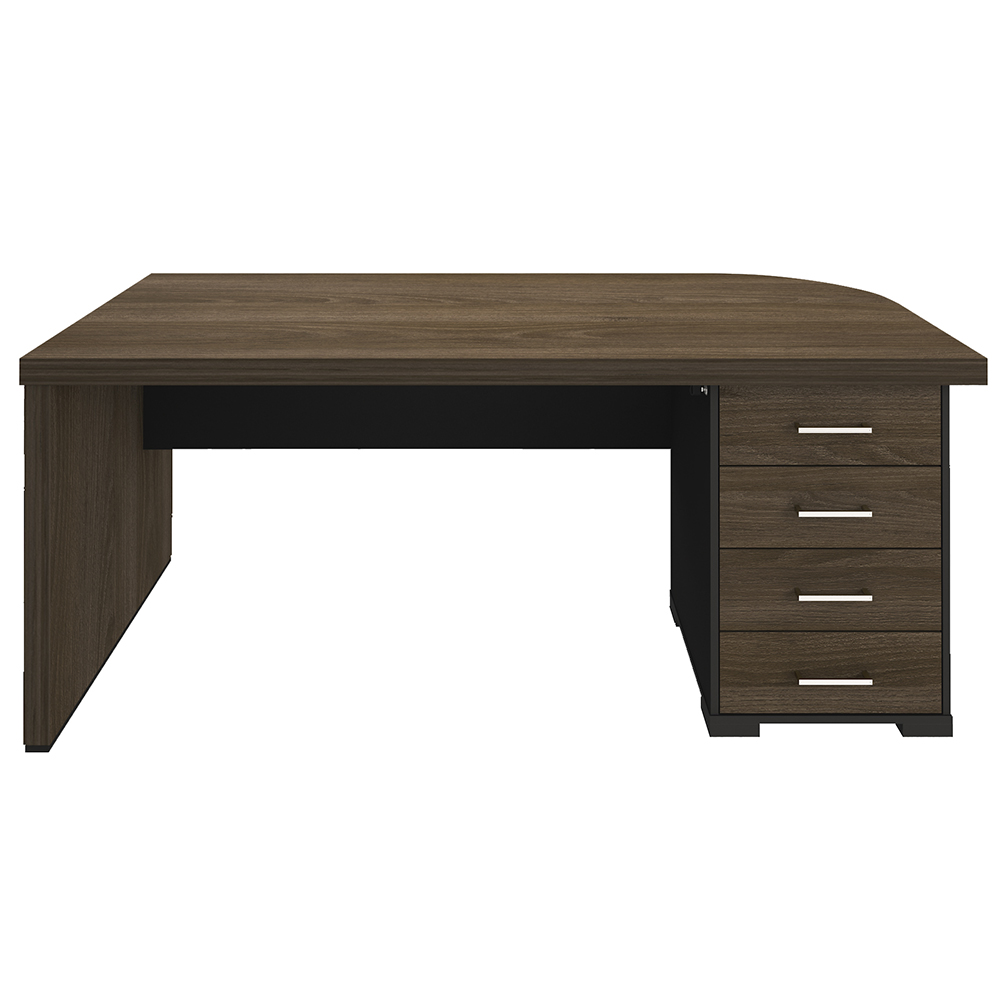 Kit 2 Mesas Escritório Home Office 4 Gavetas LD Atria Executiva 180cm A02 Charuto Preto - Lyam Decor