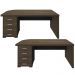 Kit 2 Mesas Escritório Home Office 4 Gavetas LE Atria Executiva 180cm A02 Charuto Preto - Lyam Decor