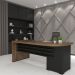 Kit 2 Mesas Escritório Home Office 4 Gavetas LE Atria Executiva 180cm A02 Charuto Preto - Lyam Decor