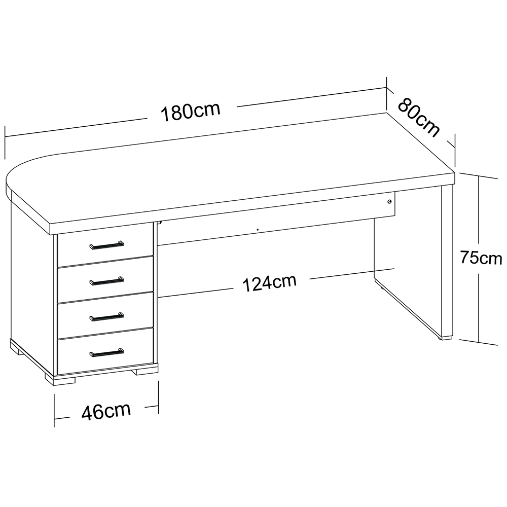 Kit 2 Mesas Escritório Home Office 4 Gavetas LE Atria Executiva 180cm A02 Charuto Preto - Lyam Decor