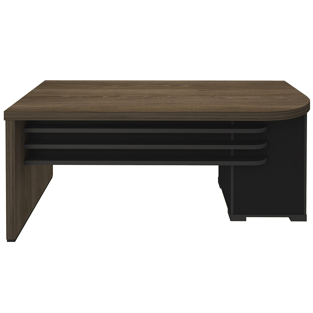 Kit 2 Mesas Escritório Home Office 4 Gavetas LE Atria Executiva 180cm A02 Charuto Preto - Lyam Decor