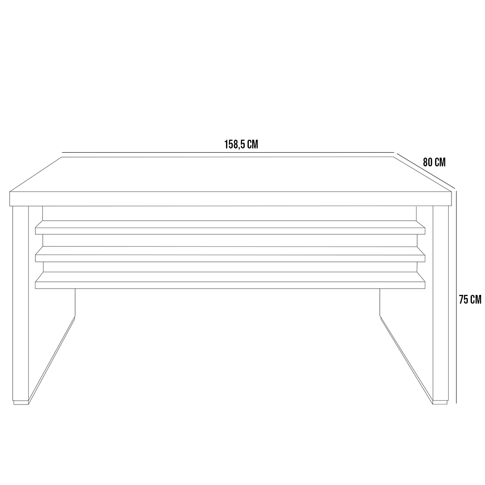 Kit 2 Mesas Para Escritório E Home Office Atria Executiva 158 Cm A02 Charuto Preto - Lyam Decor