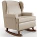 Kit 2 Poltronas Amamentação Com Balanço Malu Base Madeira P02 Facto Pérola Metalizado - Lyam Decor