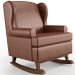Kit 2 Poltronas De Amamentação Com Balanço Malu Base De Madeira P02 Couríssimo Marrom - Lyam Decor