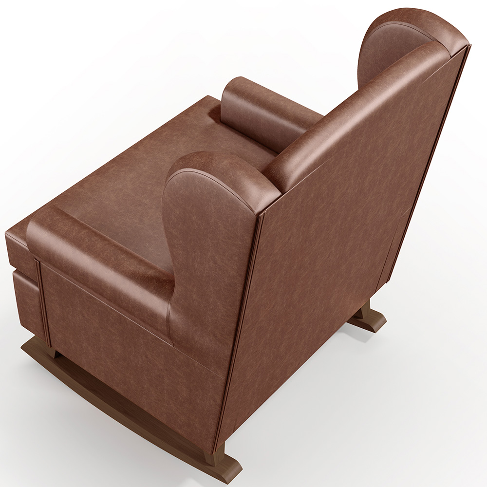 Kit 2 Poltronas De Amamentação Com Balanço Malu Base De Madeira P02 Couríssimo Marrom - Lyam Decor
